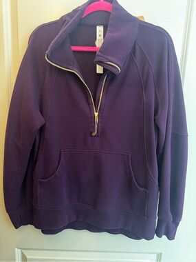 Lulu lemon athletica Deep Purple scuba long Half-Zip Pullover Sweater